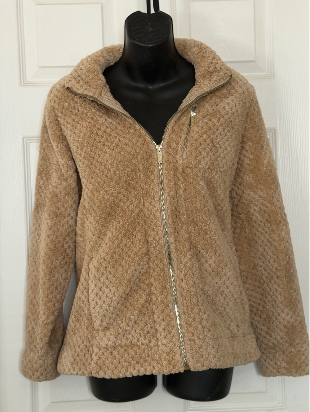 Calvin Klein Beige Fleece Zip Jacket Size M